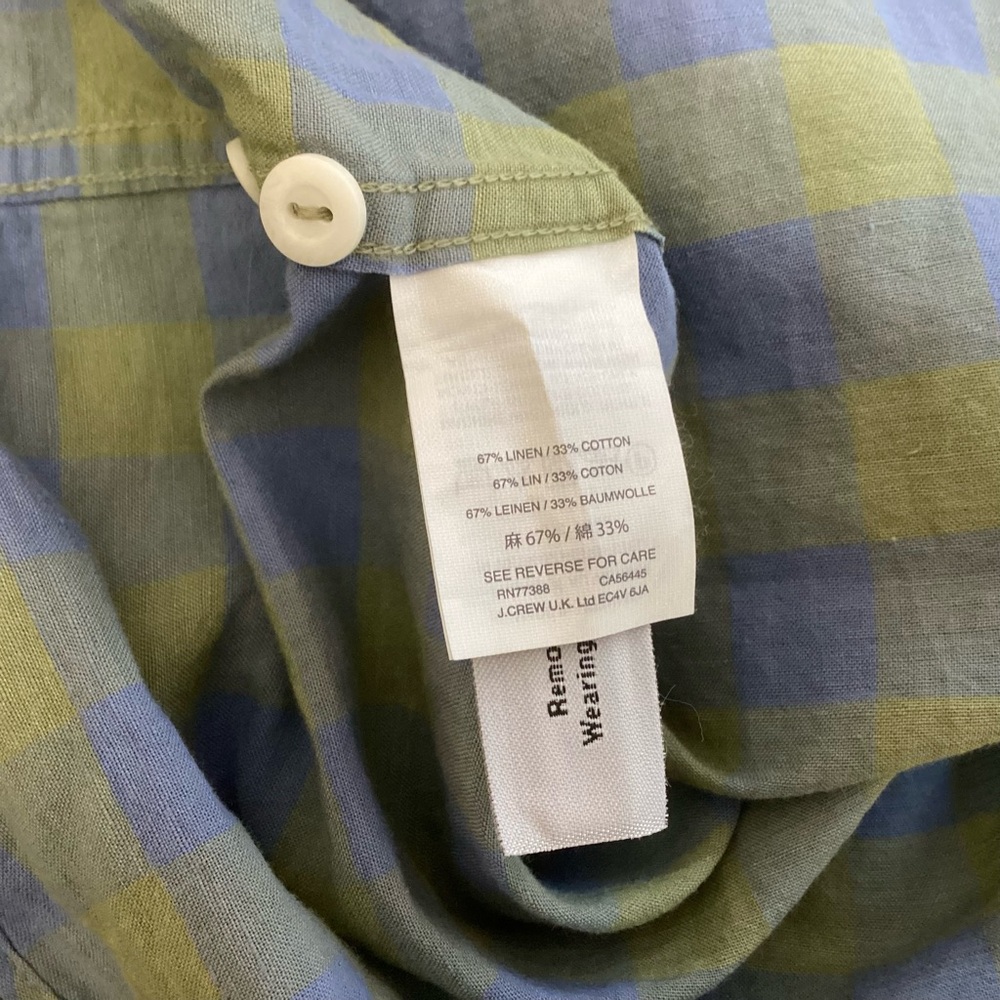 J. Crew Blue and Green Plaid Button-Down Shirt - Picture 7 of 7